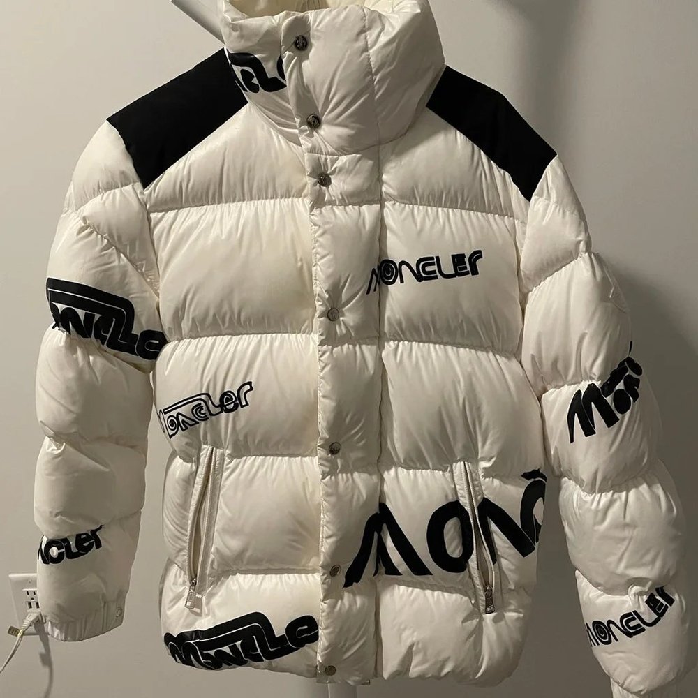 New Moncler White Down Parka for Men